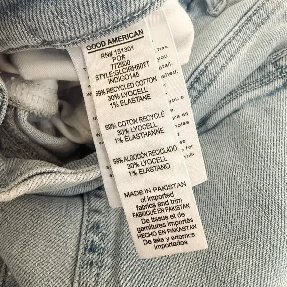 Good American Good Classic Jeans | Light Wash | Raw Hem | Size 10/30 - Picture 7 of 9